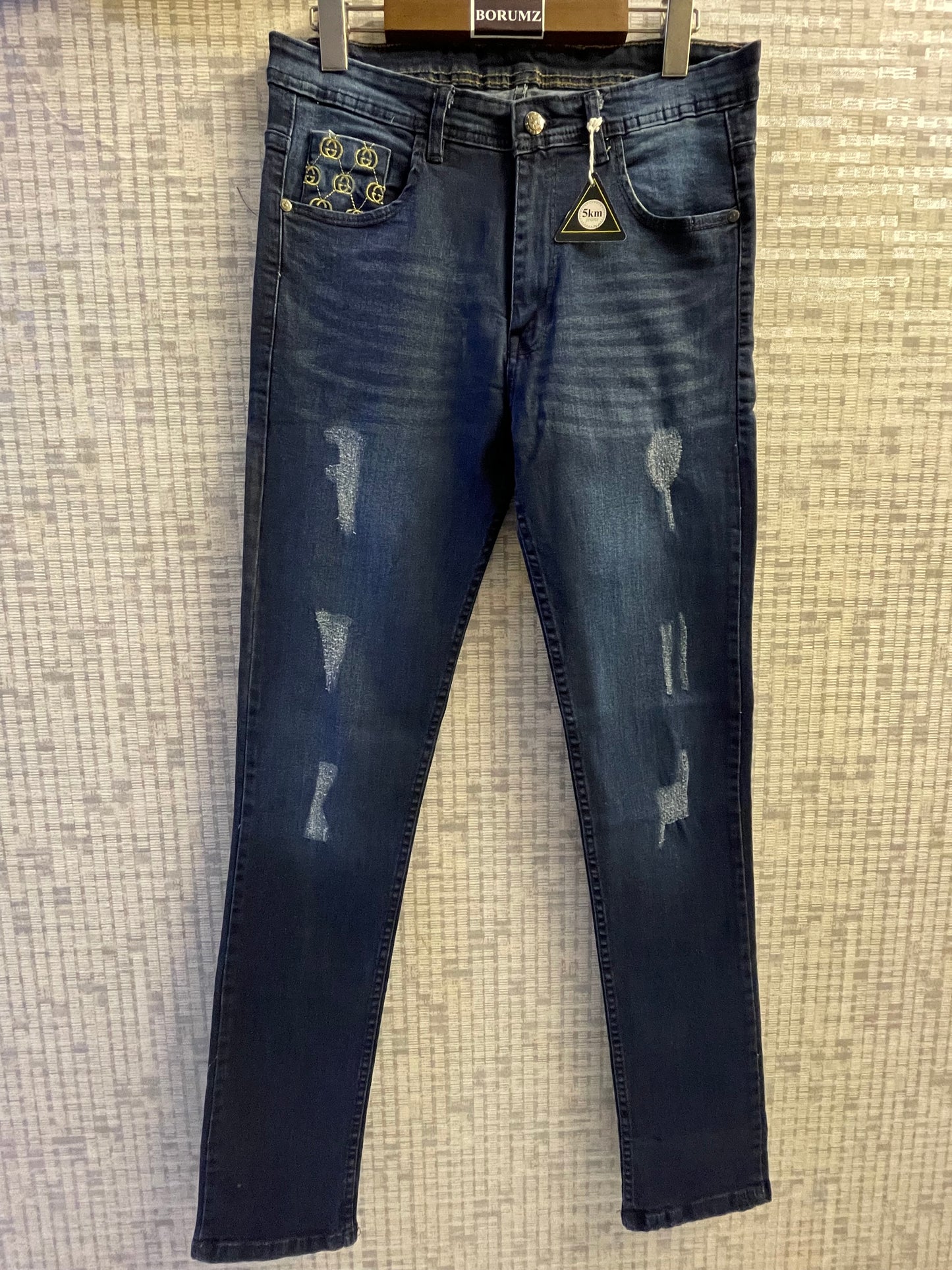 denim embroidery jeans