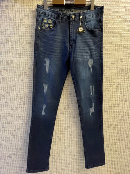 denim embroidery jeans