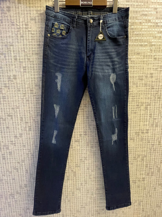 denim embroidery jeans