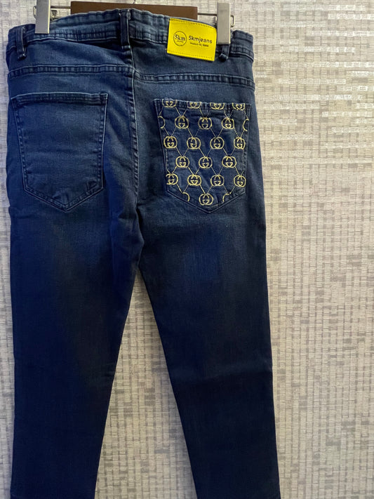 denim embroidery jeans