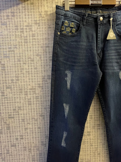 denim embroidery jeans